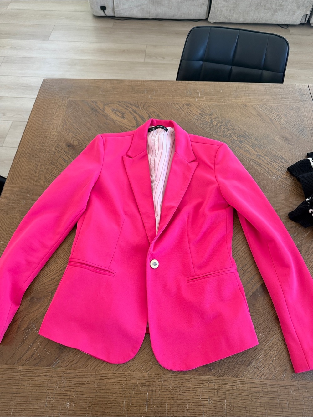 Zara Hot Pink Single-Button Blazer
